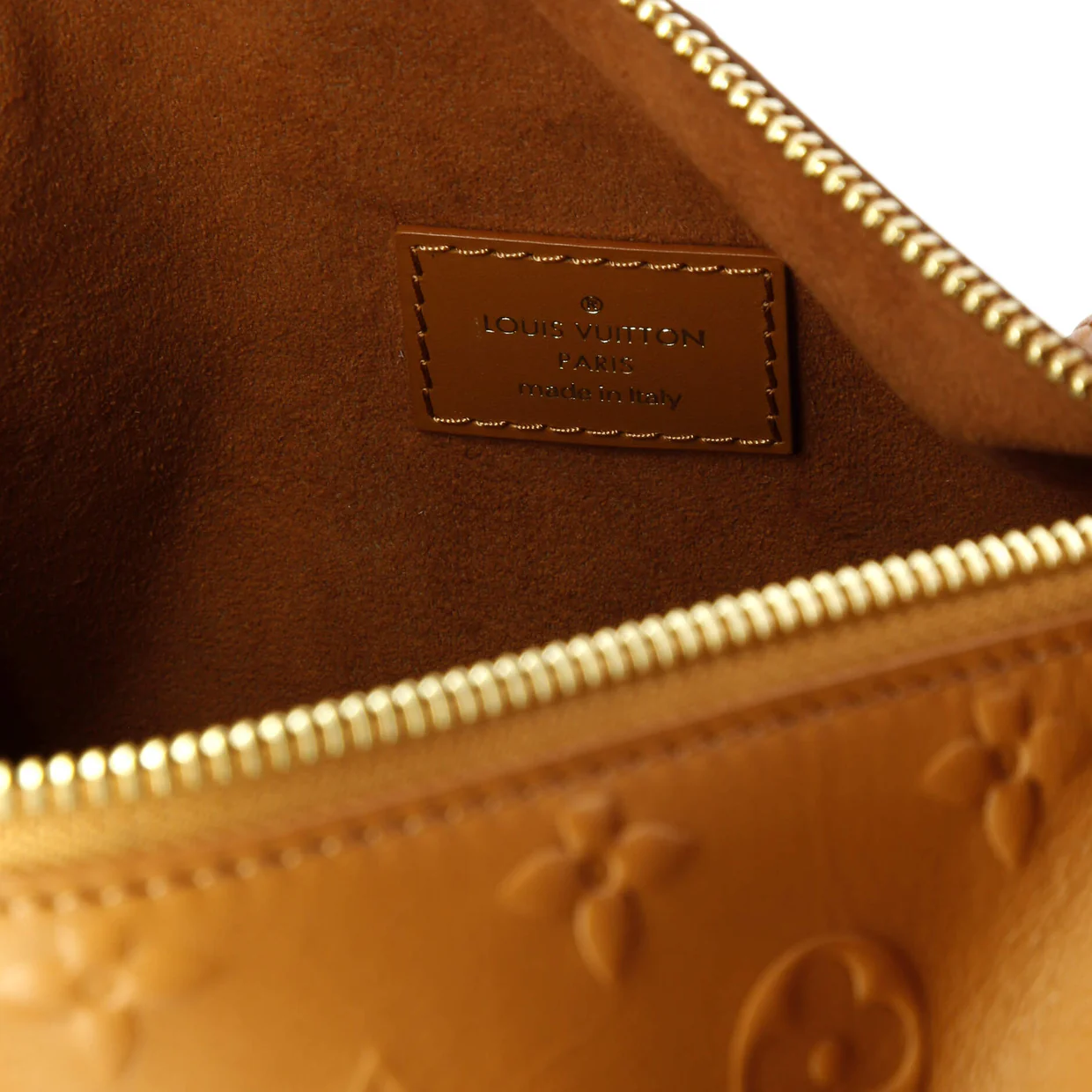 Side Trunk Handbag Debossed Monogram Leather MM - Deep Luxury