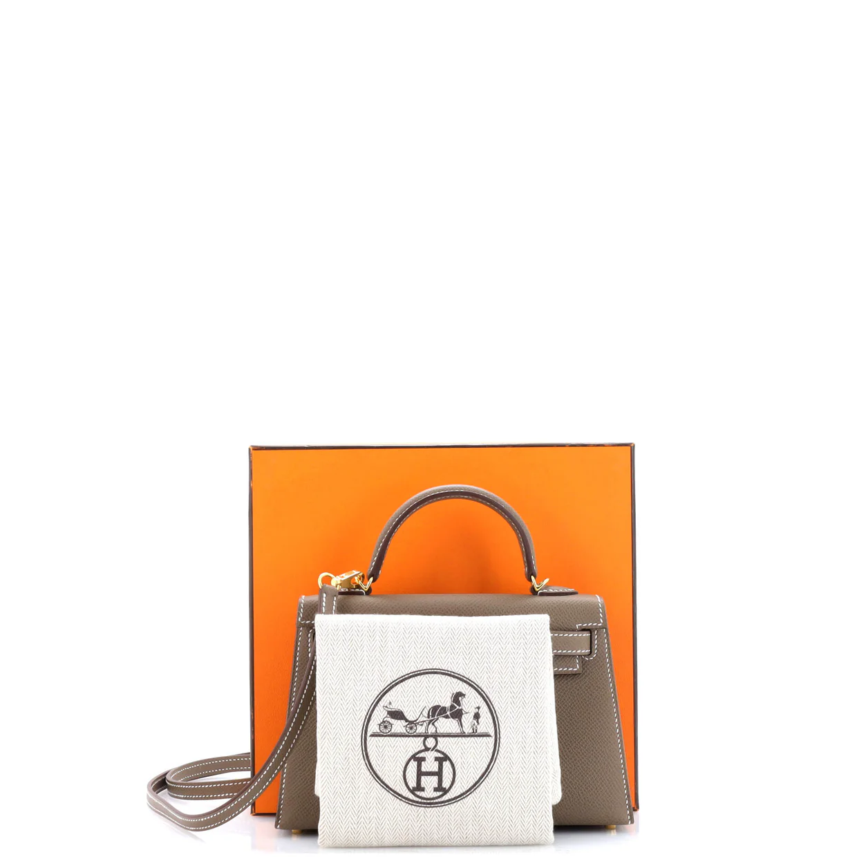 Kelly Mini II Bag Grey Epsom with Gold Hardware 20 - Deep Luxury
