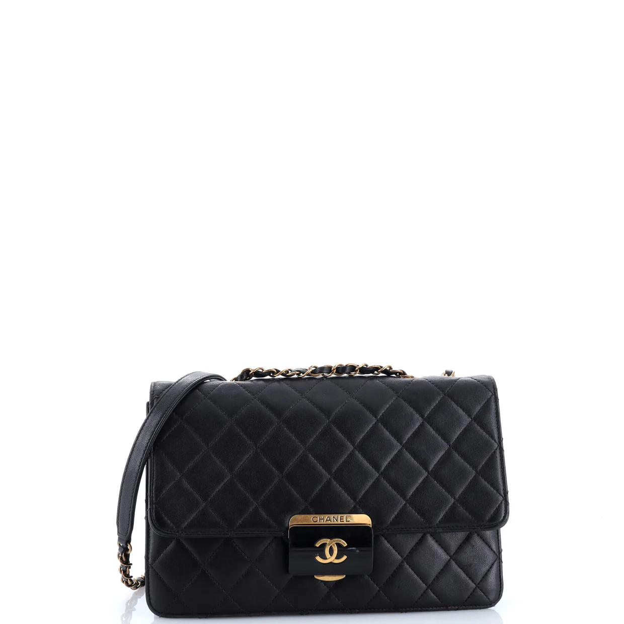 Beauty Lock Flap Bag Quilted Sheepskin Large - Deep Luxury