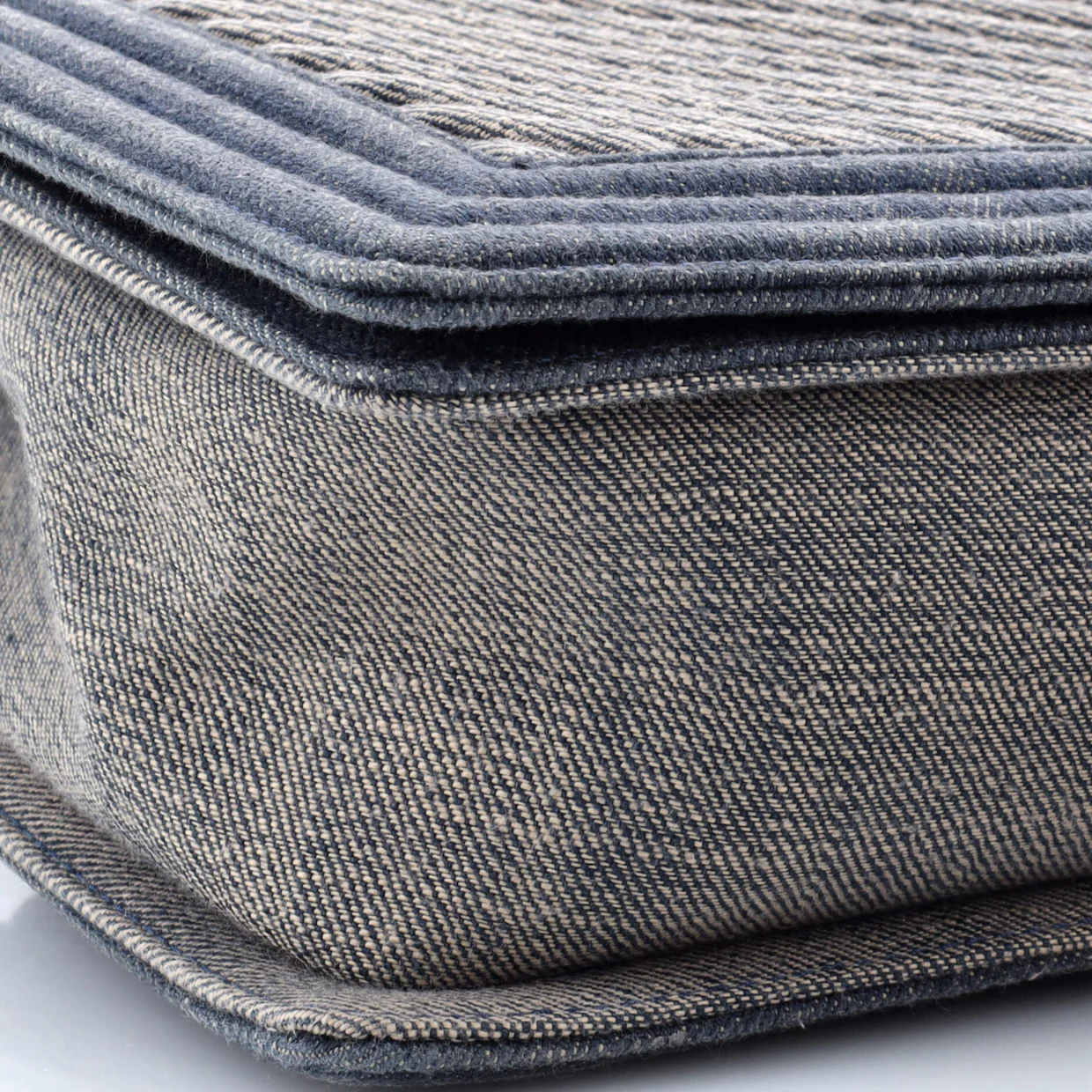 Boy Flap Bag Chevron Denim New Medium - Deep Luxury