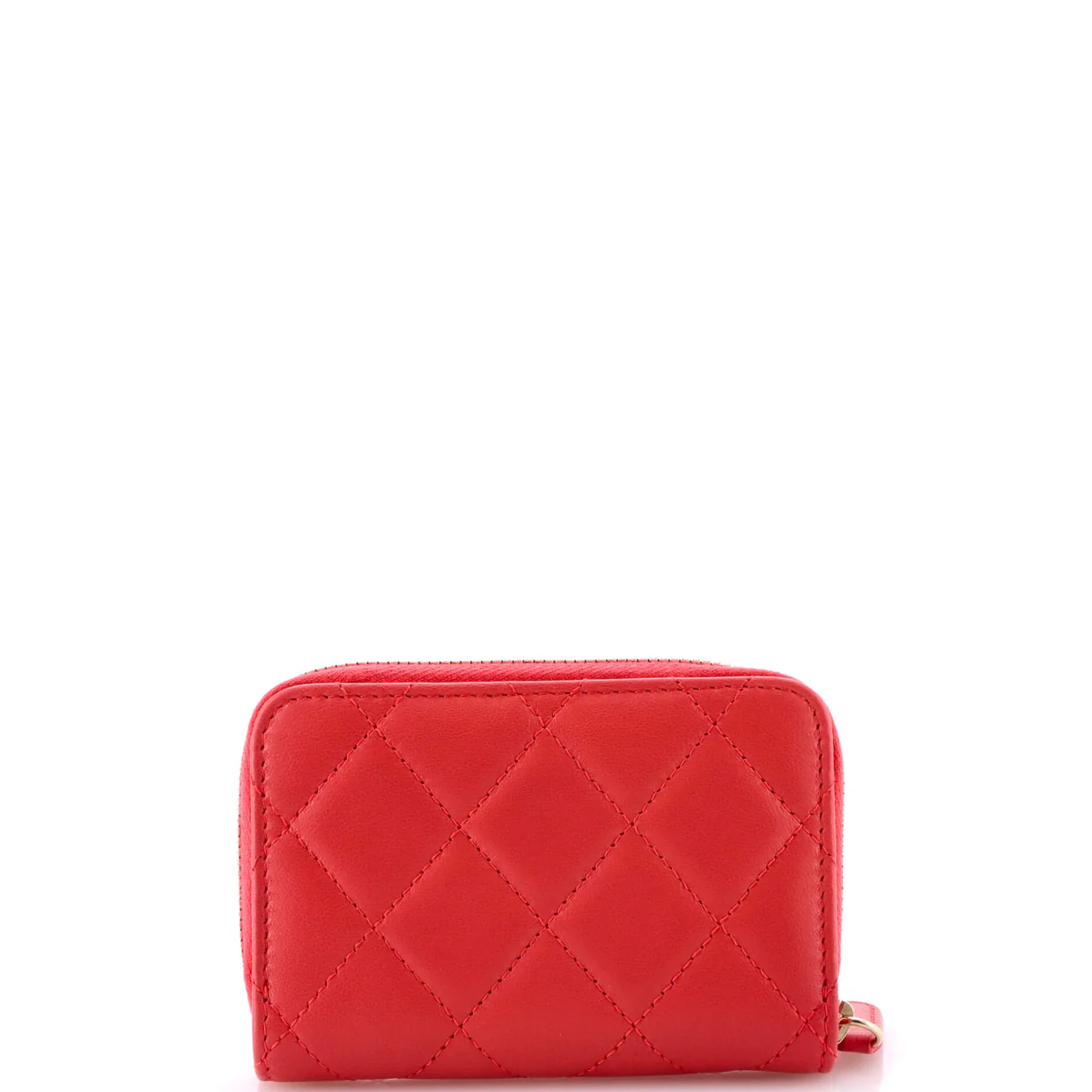 18K Charms Zip Coin Purse Quilted Lambskin Small - Deep Luxury
