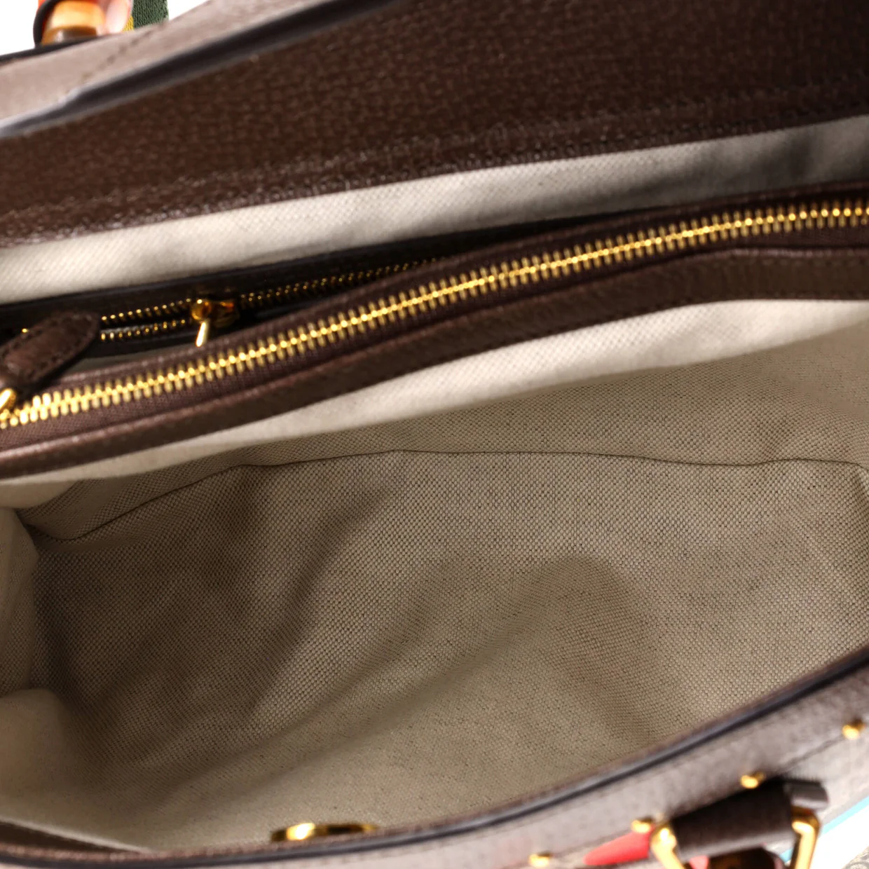 Diana NM Bamboo Handle Tote Printed GG Coated Canvas and Studded Leather Medium - Deep Luxury