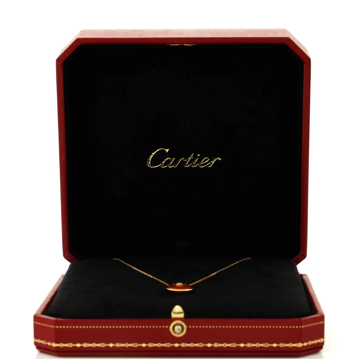 Amulette de Cartier Pendant Necklace 18K Rose Gold with Carnelian and Diamond XS - Deep Luxury