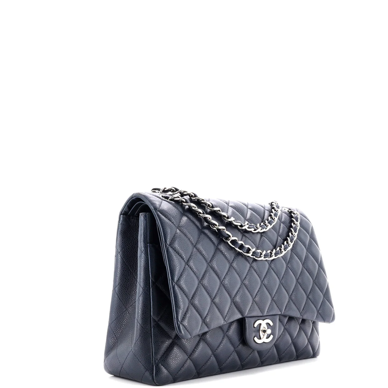 Classic Double Flap Bag Quilted Caviar Maxi - Deep Luxury