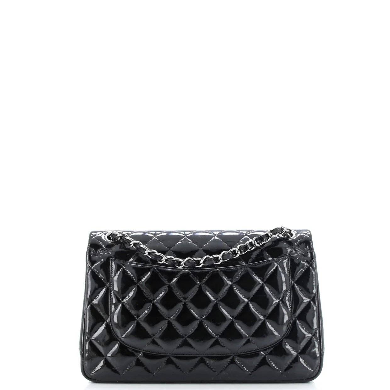 Classic Double Flap Bag Quilted Patent Jumbo - Deep Luxury