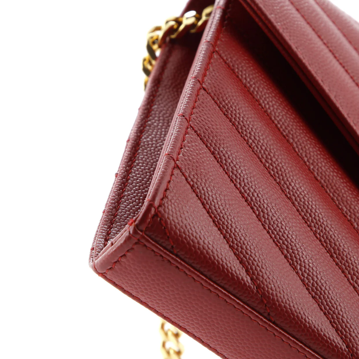 Classic Monogram Wallet on Chain Matelasse Chevron Leather Medium - Deep Luxury