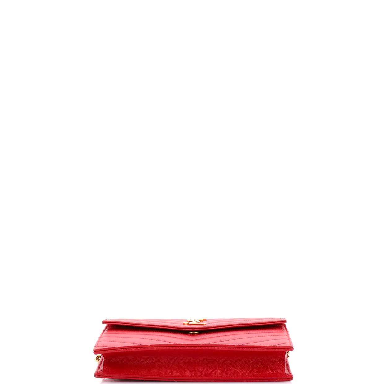 Classic Monogram Wallet on Chain Matelasse Chevron Leather Small - Deep Luxury