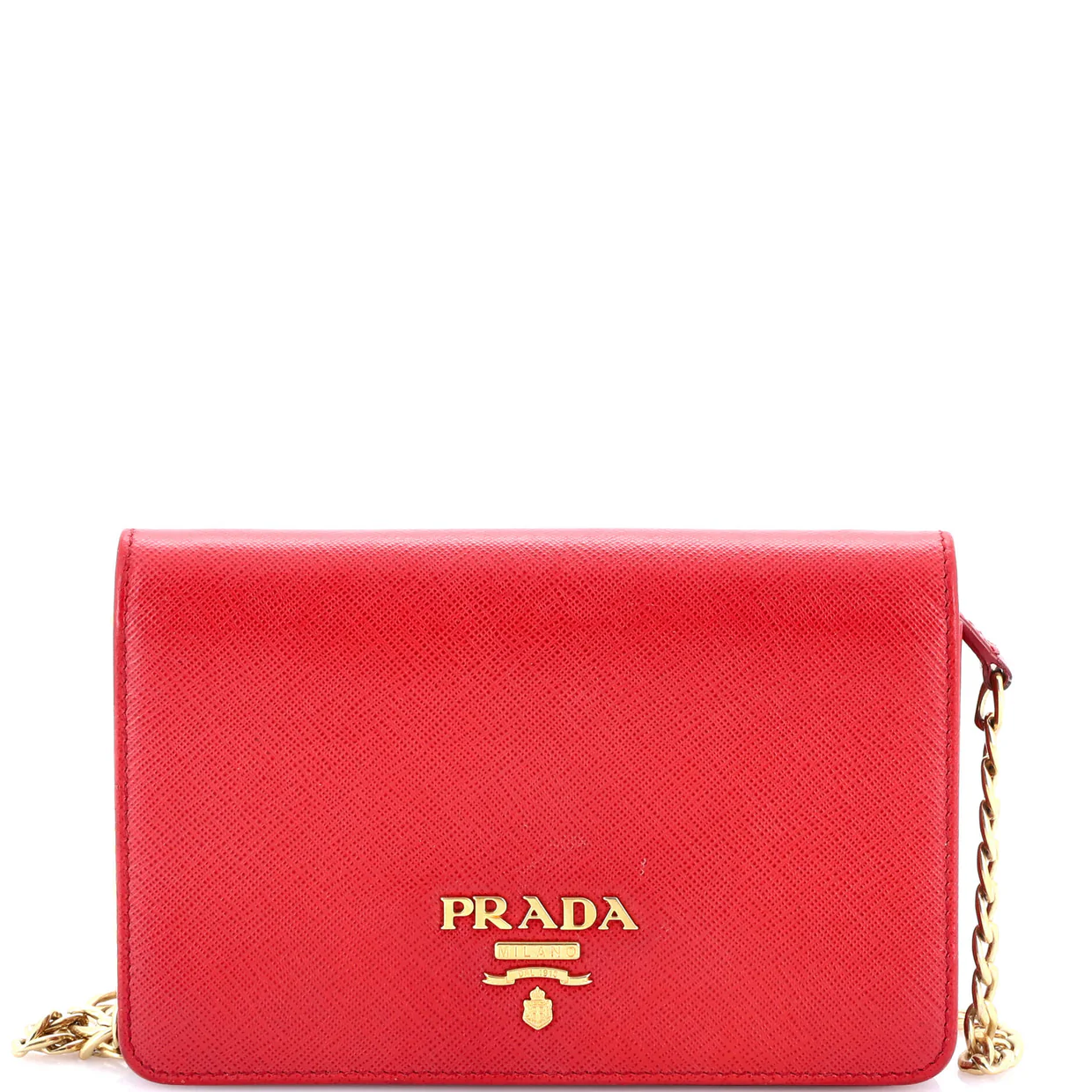 Chain Wallet Crossbody Saffiano Leather - Deep Luxury