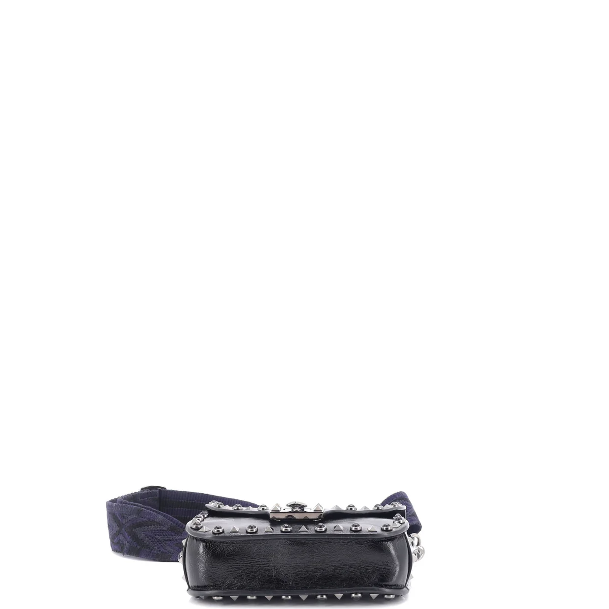 Rolling Rockstud Crossbody Bag Leather with Cabochons Small - Deep Luxury