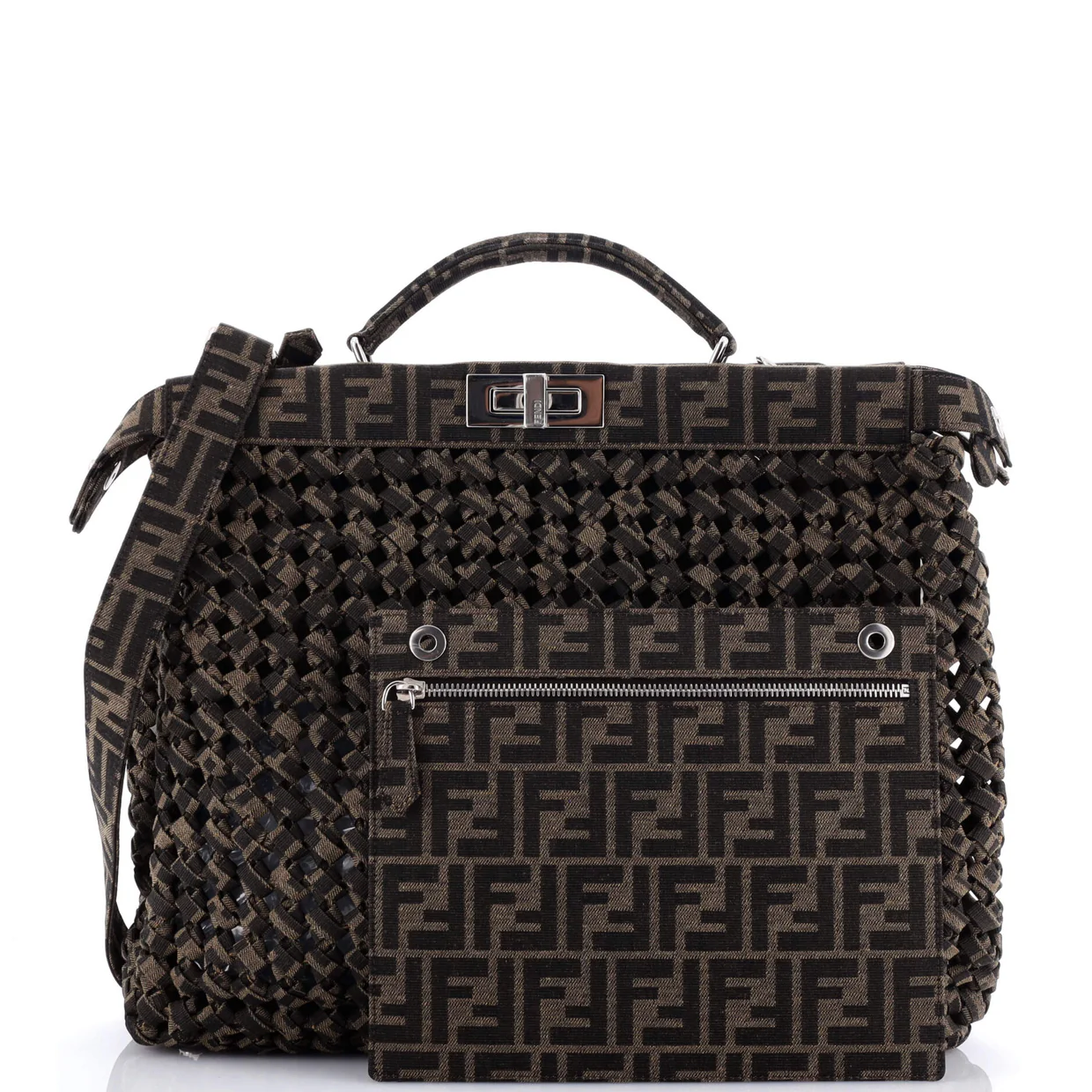 Peekaboo Bag Woven Zucca Canvas Medium - Deep Luxury