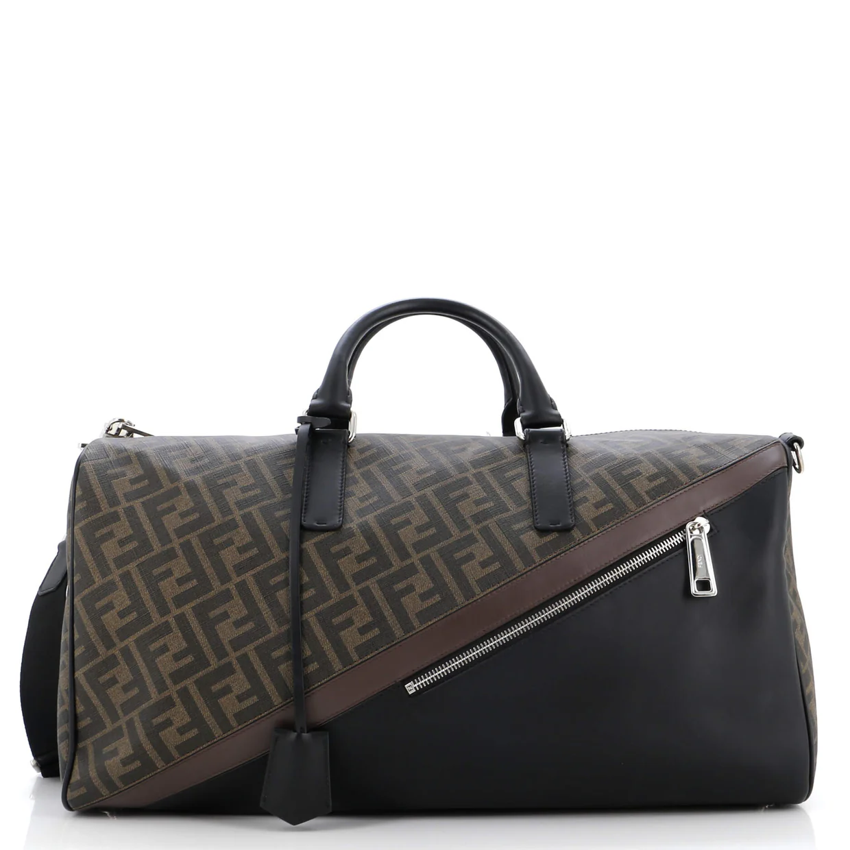Convertible Duffle Bag Zucca Coated Canvas with Leather - Deep Luxury
