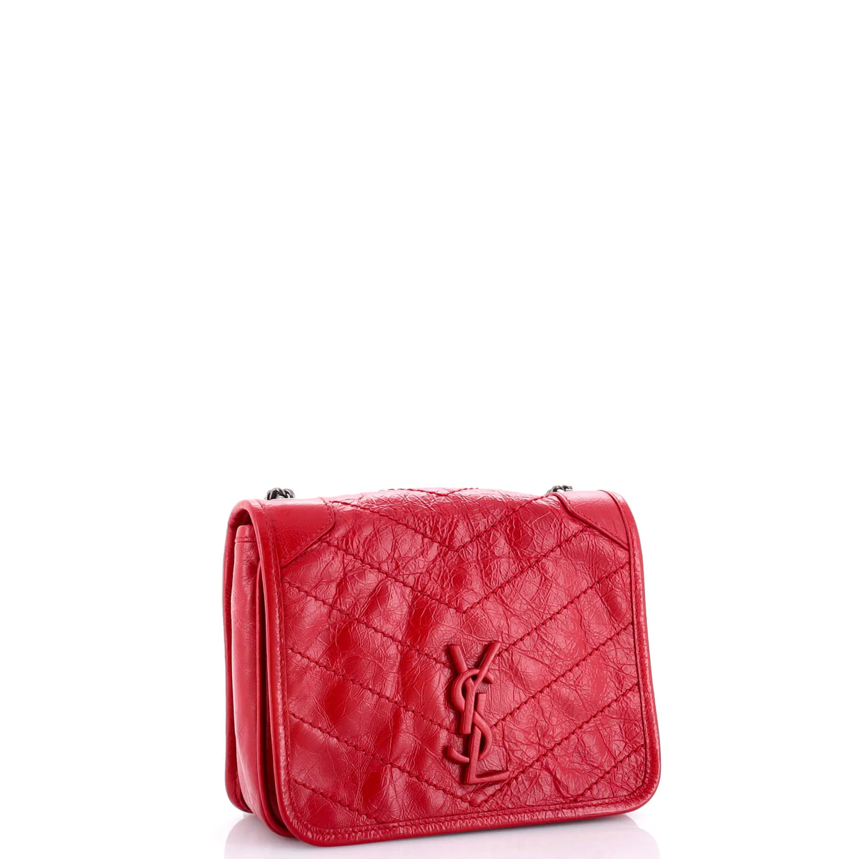 Niki Chain Wallet Matelasse Chevron Leather - Deep Luxury