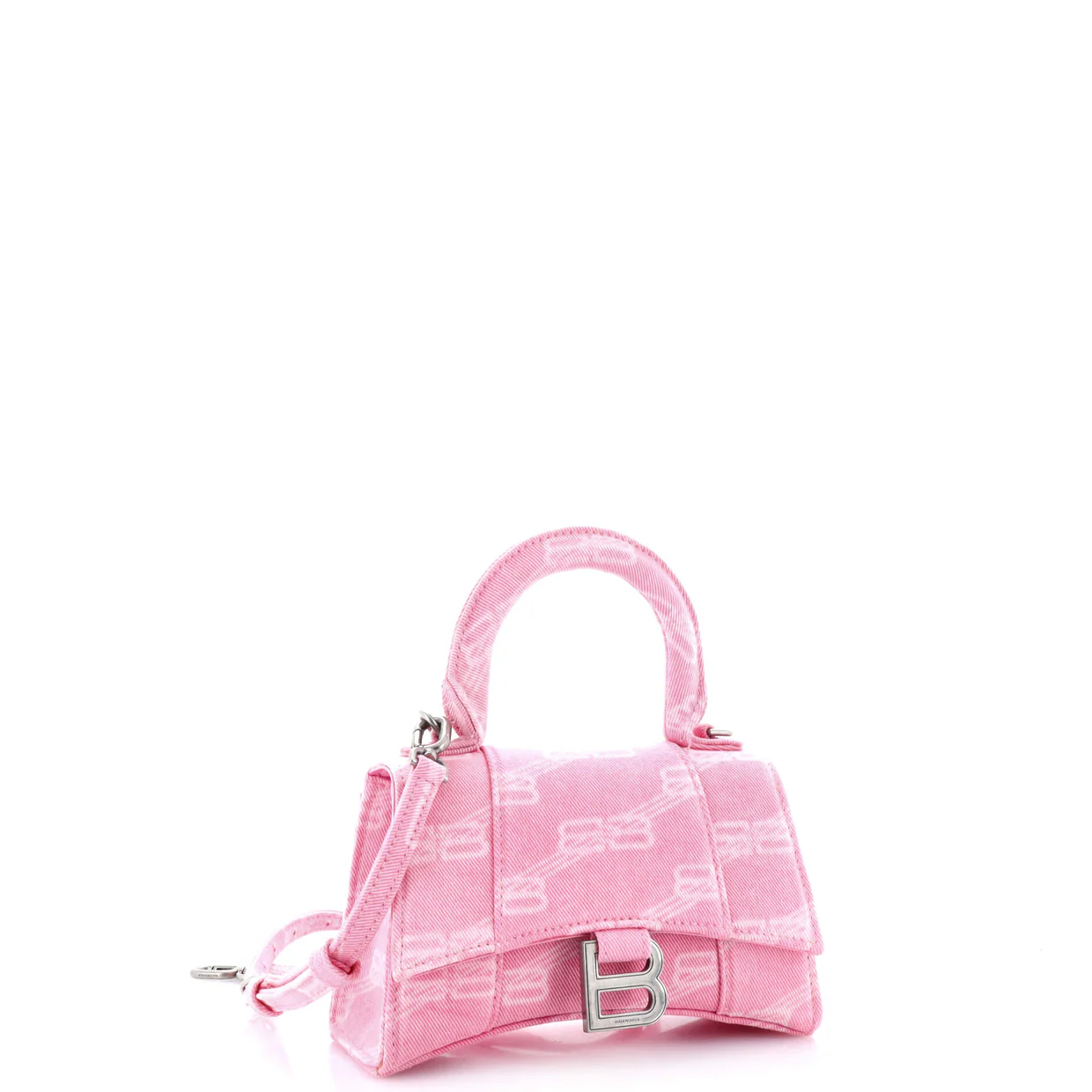 Hourglass Top Handle Bag BB Monogram Denim XS - Deep Luxury