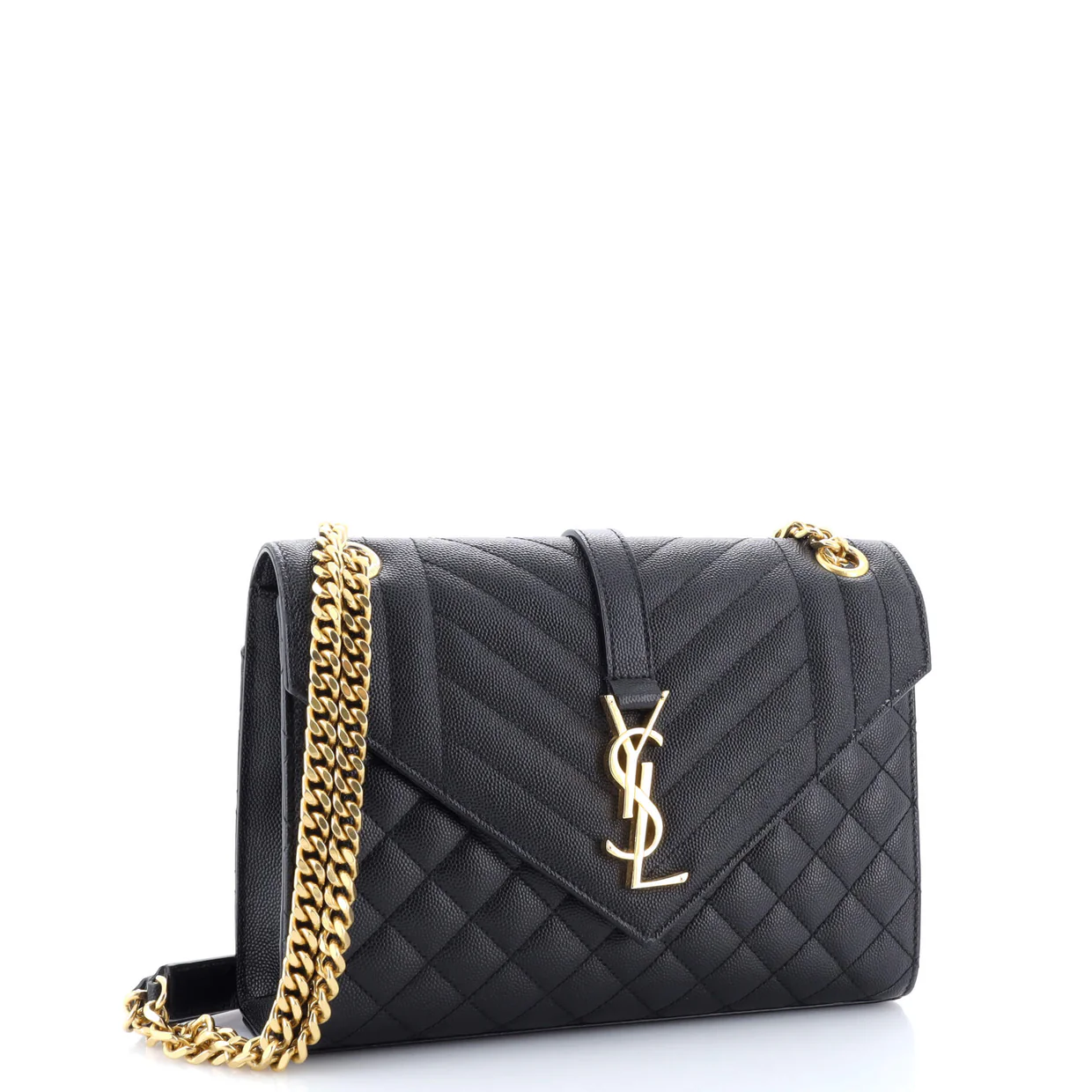 Classic Monogram Envelope Satchel Mixed Matelasse Leather Medium - Deep Luxury