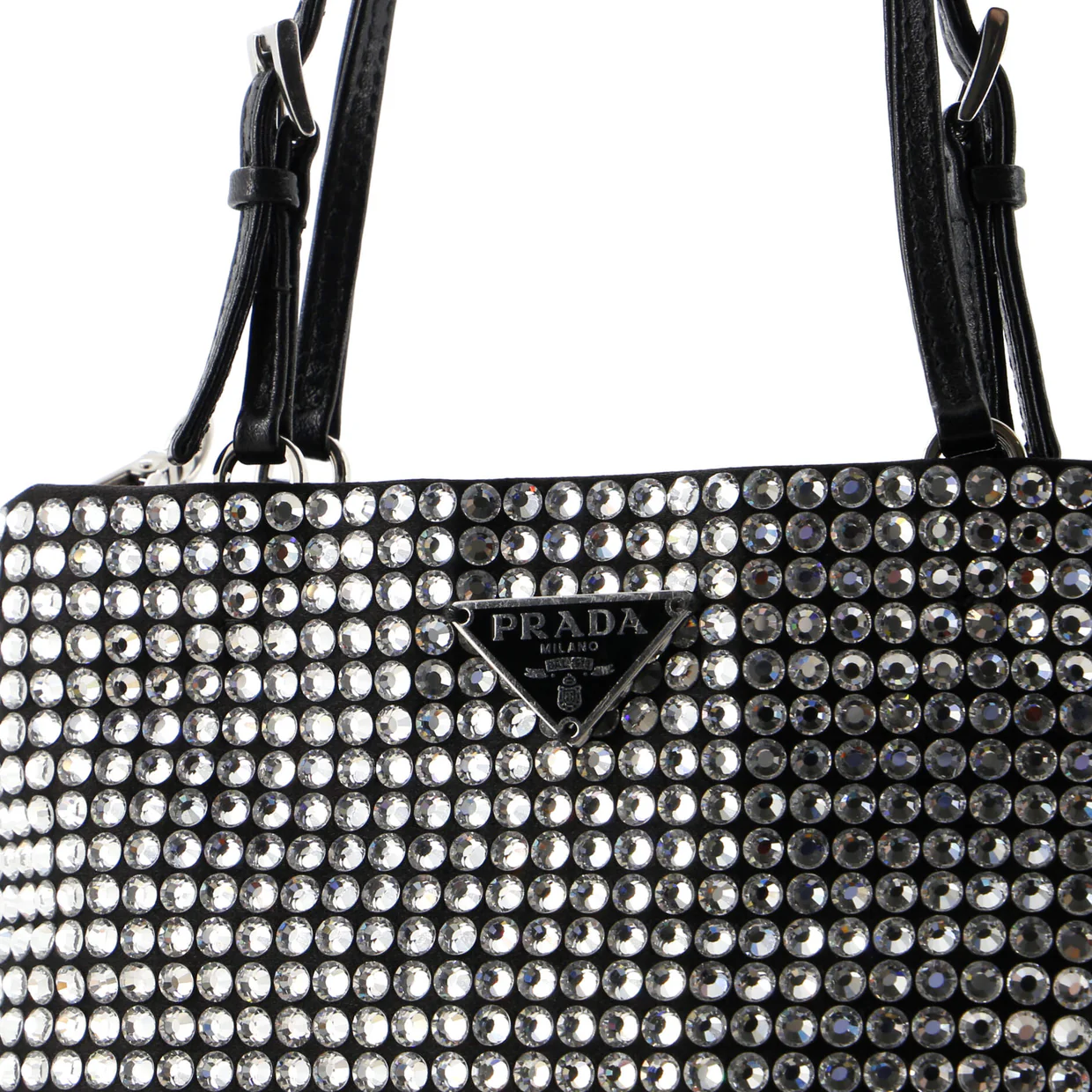 Convertible Open Tote Crystal Embellished Satin Mini - Deep Luxury