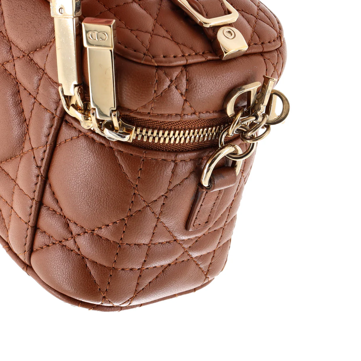 Lady Dior Vanity Case Cannage Quilt Lambskin Micro - Deep Luxury