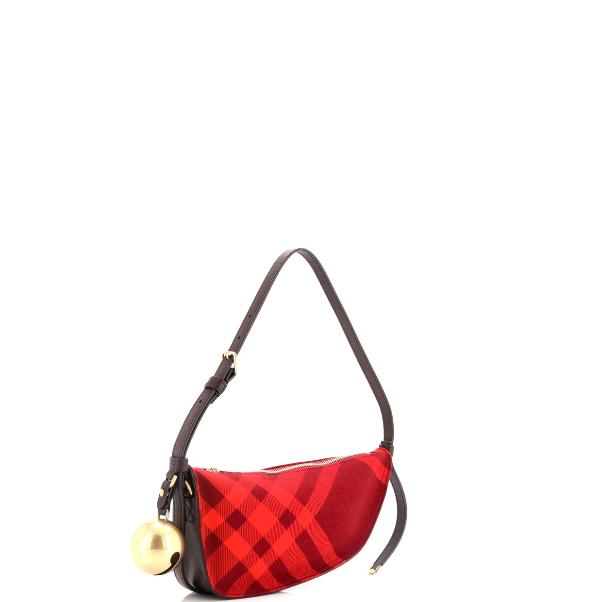 Shield Sling Shoulder Bag Check Canvas and Leather Mini - Deep Luxury