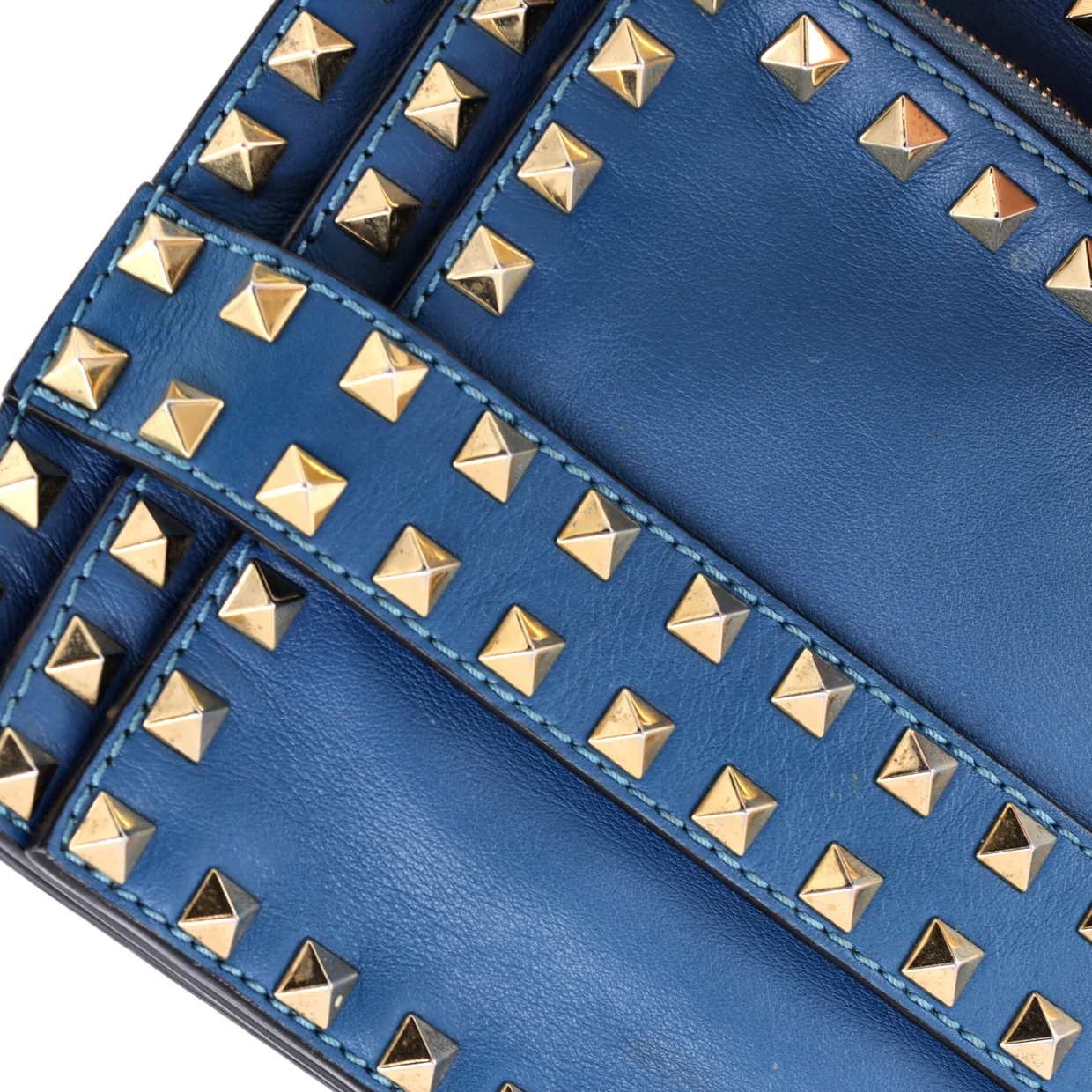 Rockstud Front Handle Flap Bag Leather Small - Deep Luxury