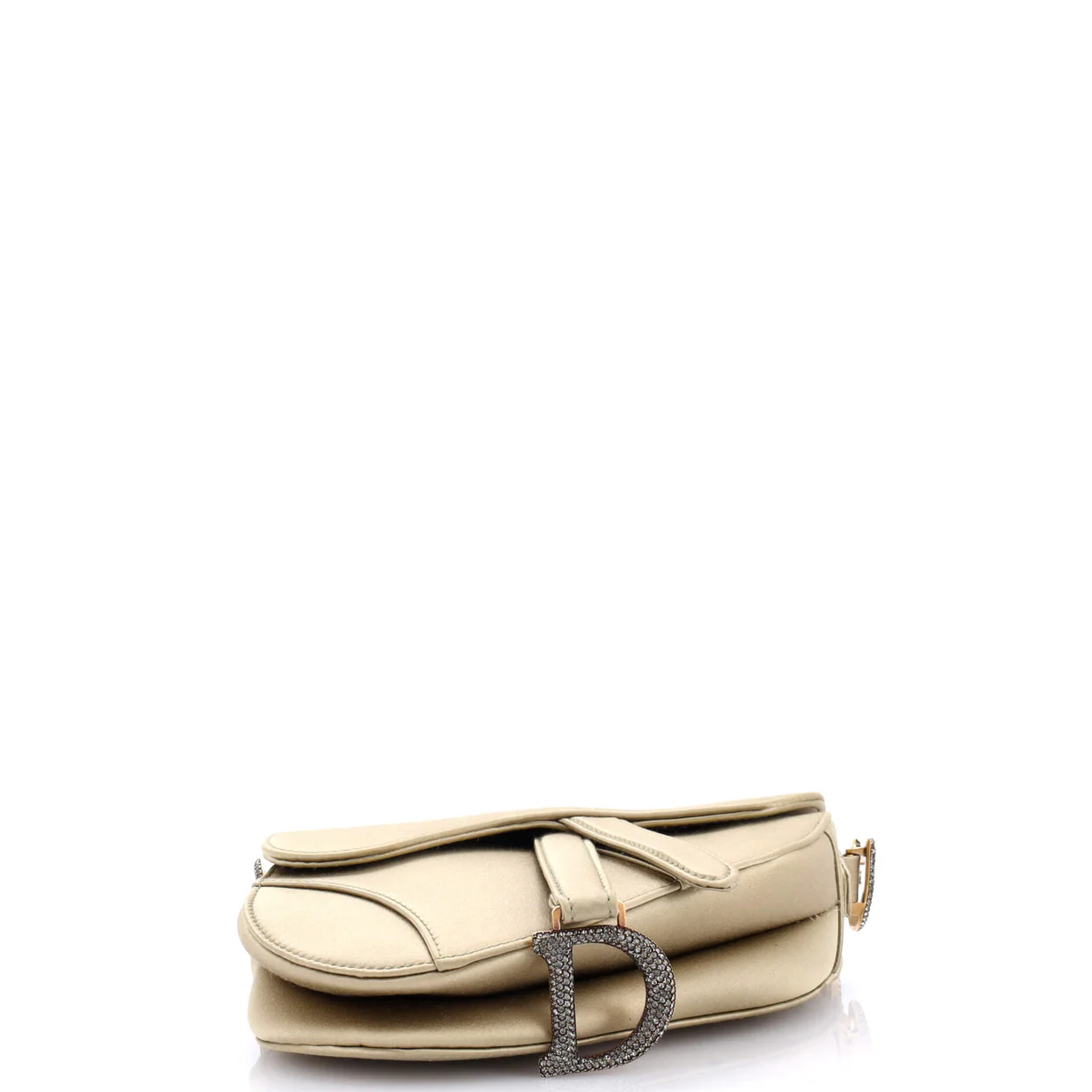 Saddle Handbag Satin with Crystals Mini - Deep Luxury