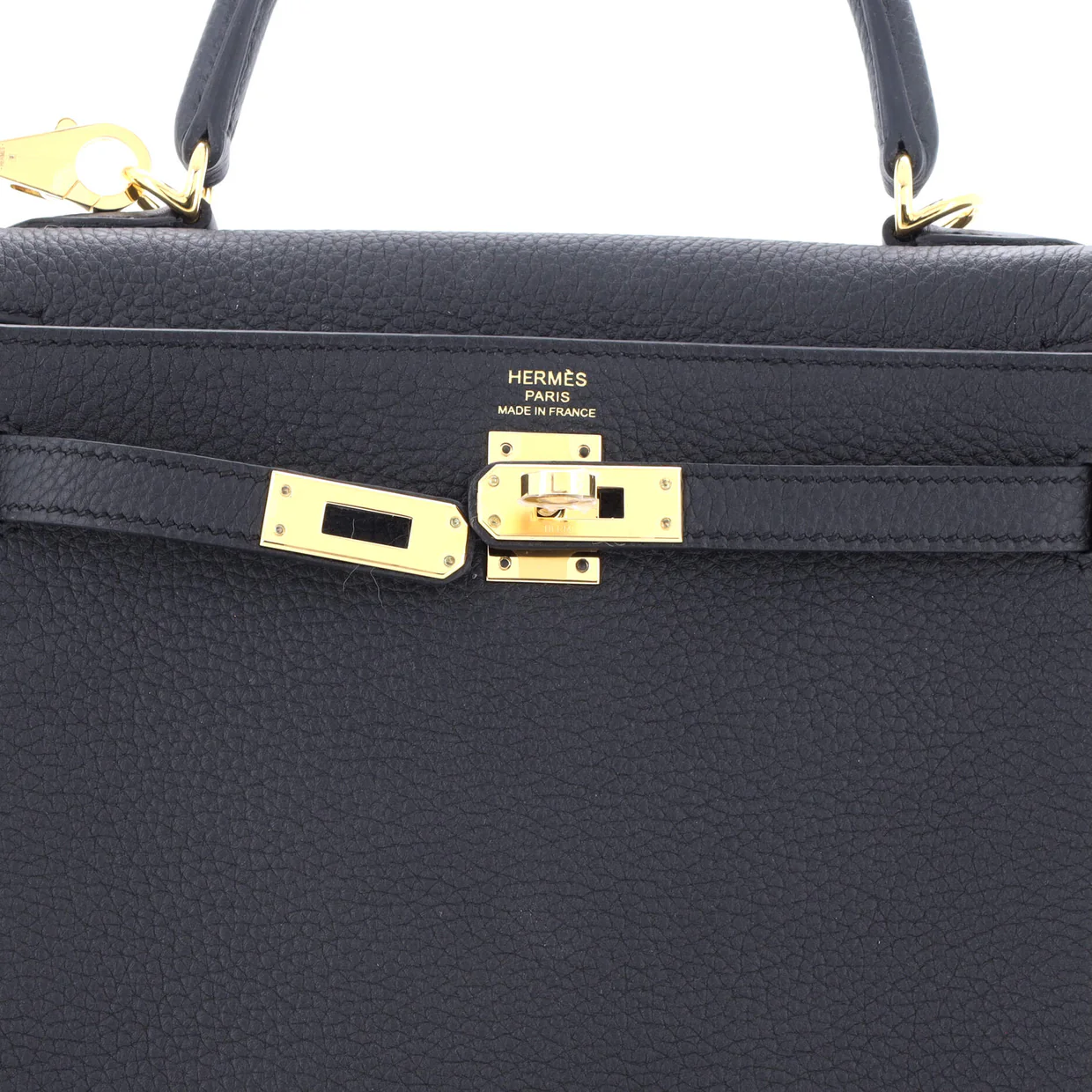 Kelly Handbag Noir Togo with Gold Hardware 25 - Deep Luxury