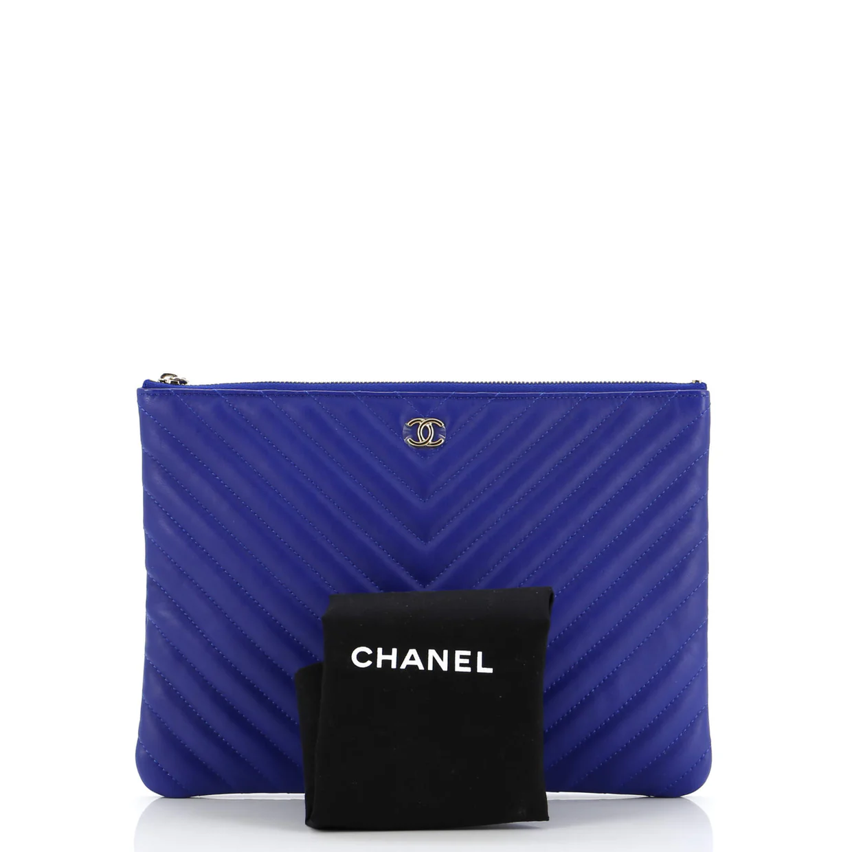 Charm O Case Pouch Chevron Lambskin Medium - Deep Luxury