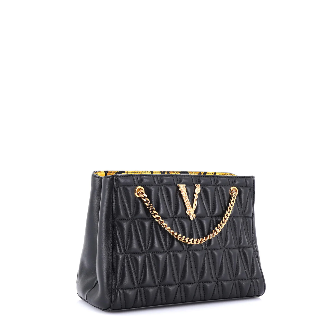 Virtus Chain Tote Quilted Leather Small - Deep Luxury