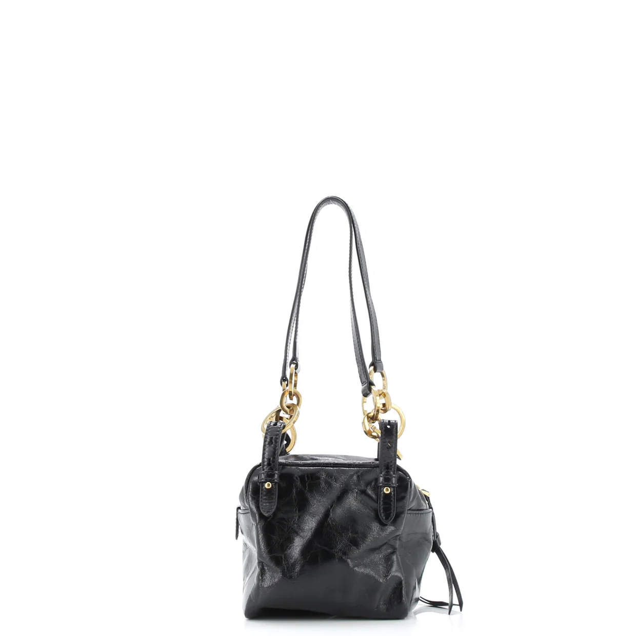 Dangle Top Handle Bag Leather Mini - Deep Luxury
