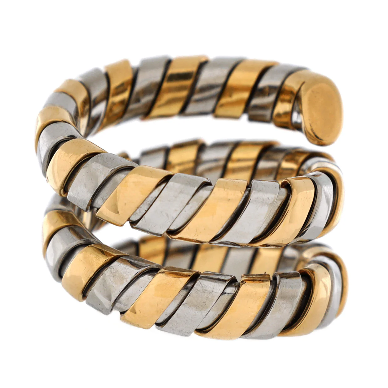 Tubogas Double Ring 18K Yellow Gold and 18K White Gold - Deep Luxury