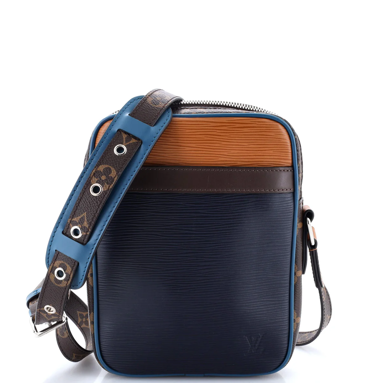 Danube Handbag Epi Leather with Monogram Canvas Slim - Deep Luxury