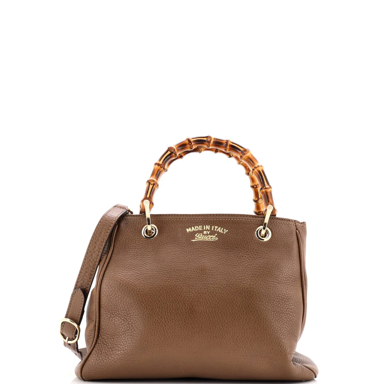 Bamboo Shopper Tote Leather Small - Deep Luxury