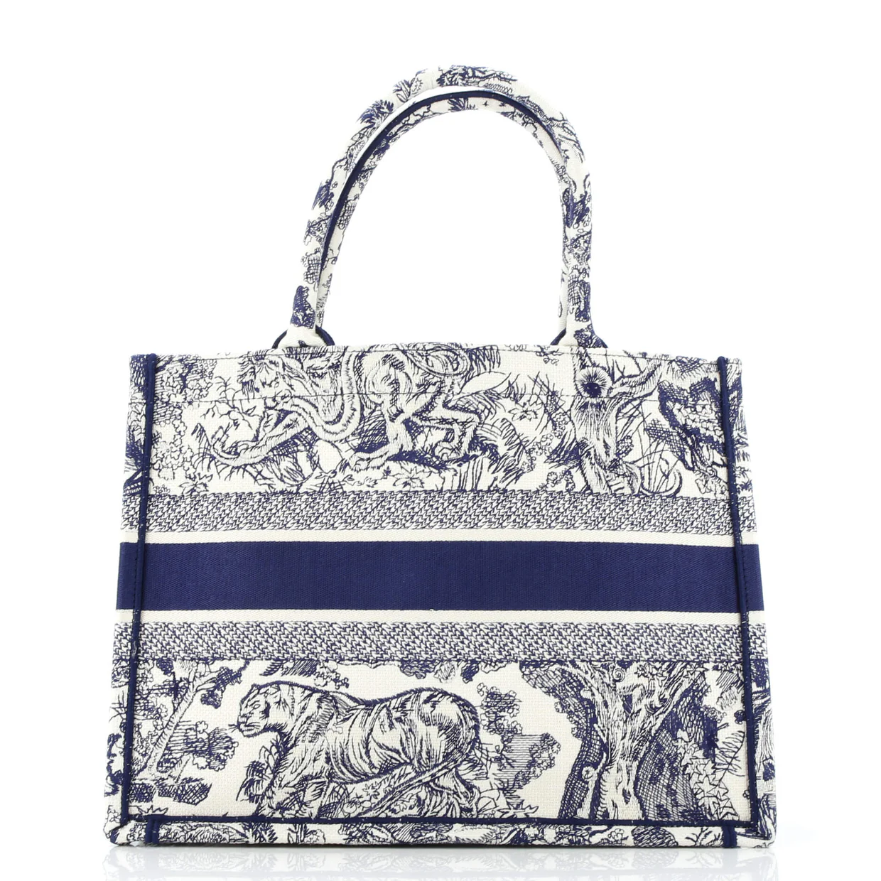 Book Tote Embroidered Canvas Medium - Deep Luxury