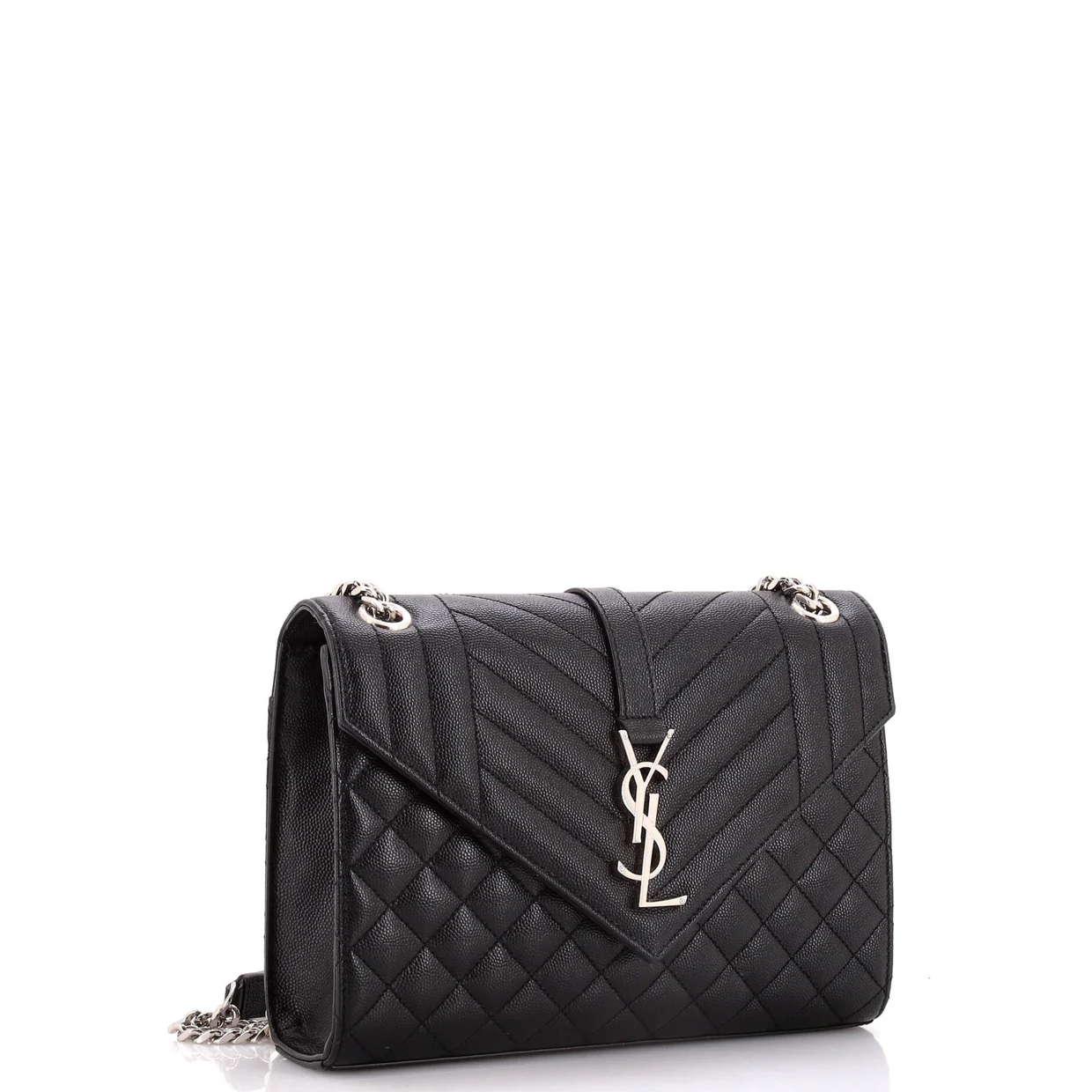 Classic Monogram Envelope Satchel Mixed Matelasse Leather Medium - Deep Luxury