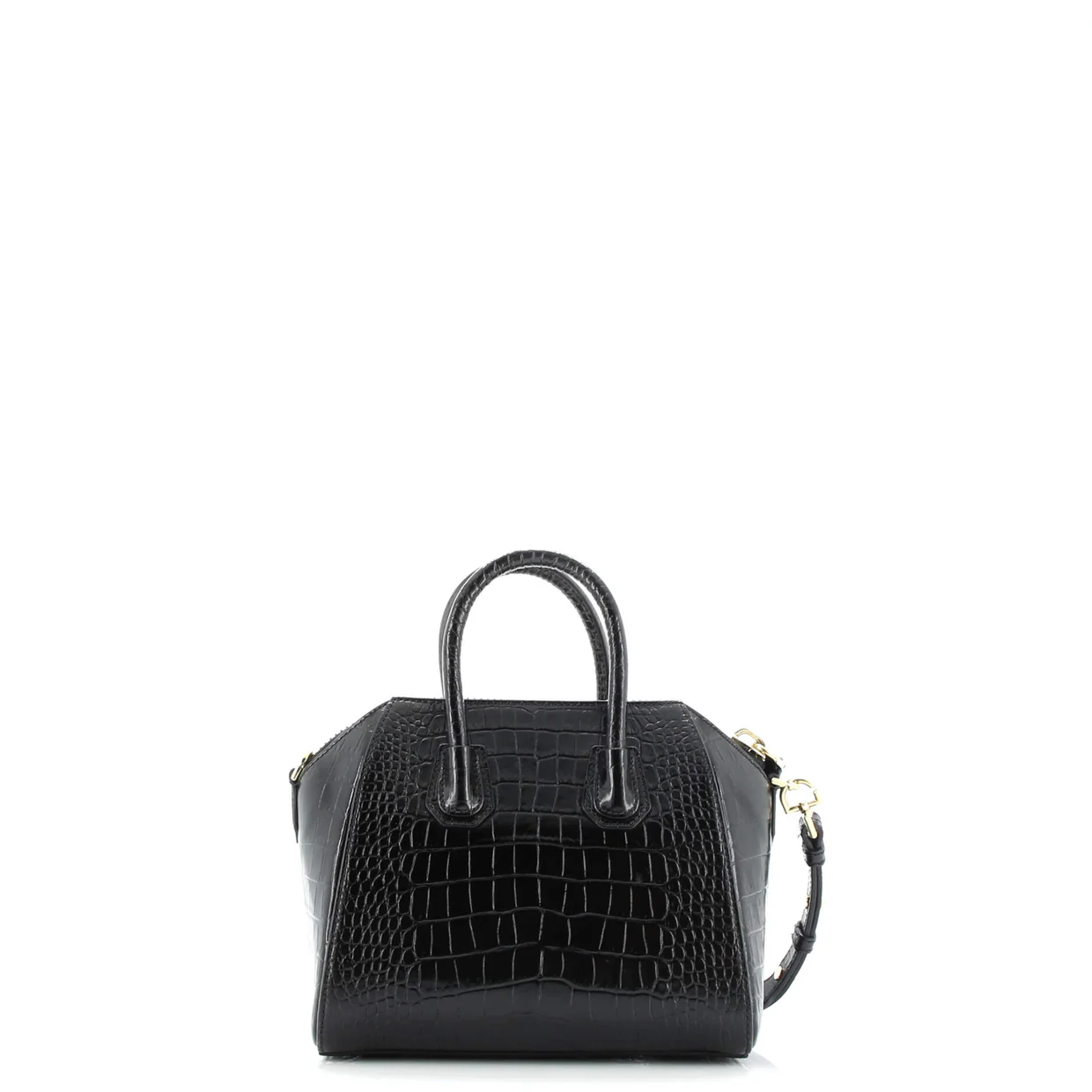 Antigona Bag Crocodile Embossed Leather Mini - Deep Luxury