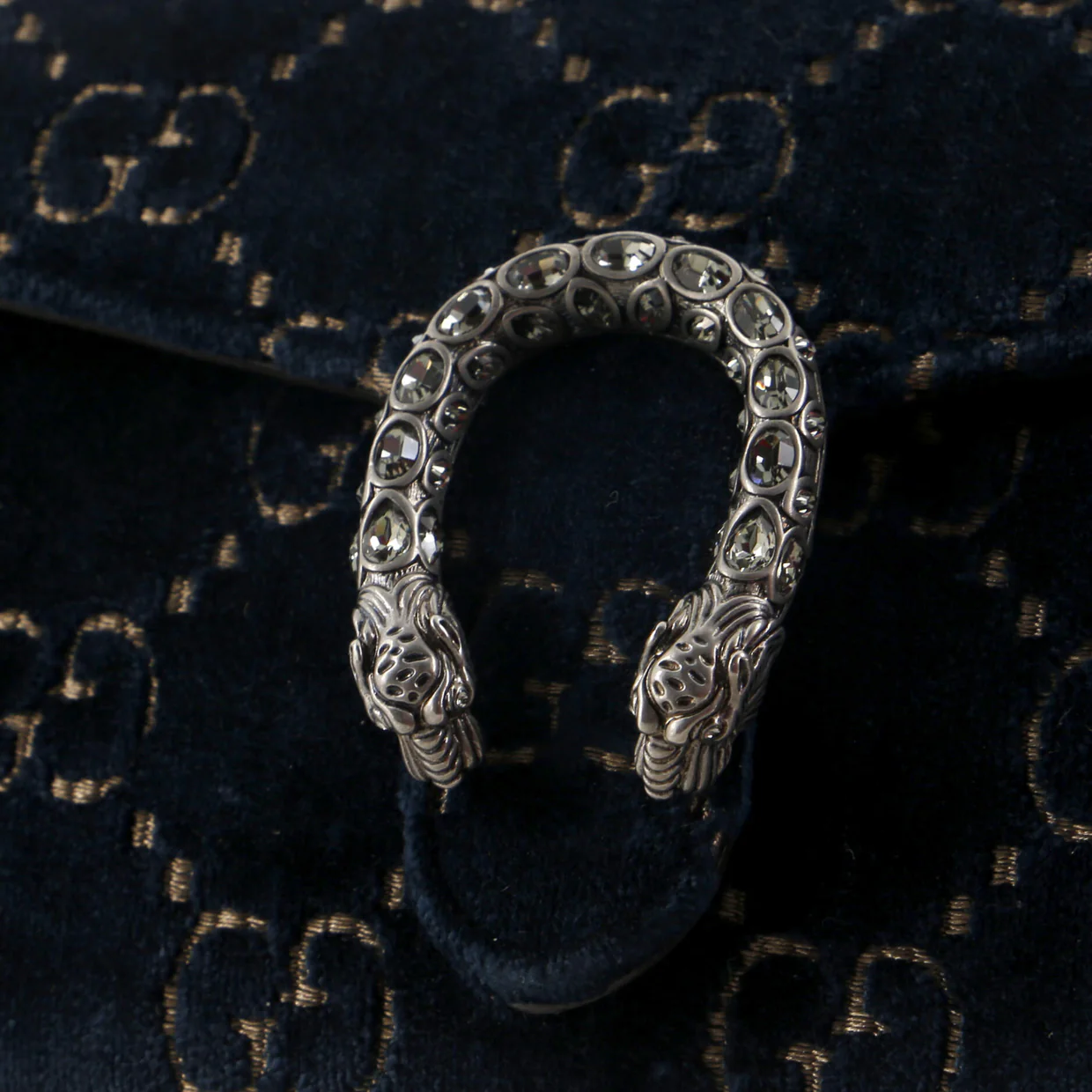 Dionysus Chain Wallet GG Velvet Small - Deep Luxury