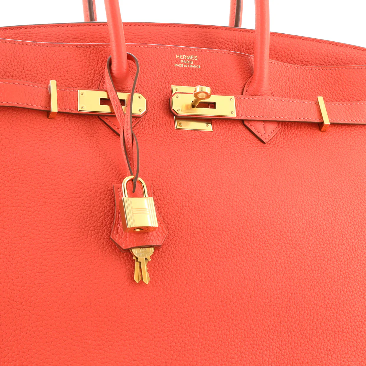 Birkin Handbag Rouge Pivoine Togo with Gold Hardware 35 - Deep Luxury