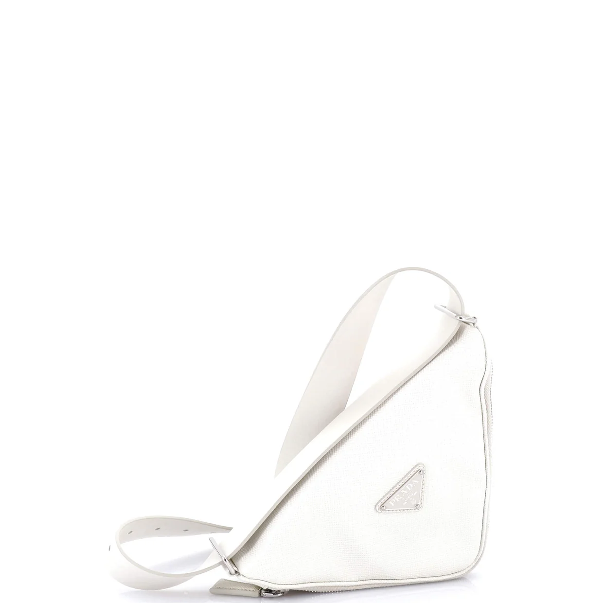 Triangle Logo Zip Around Shoulder Bag Saffiano Leather - Deep Luxury