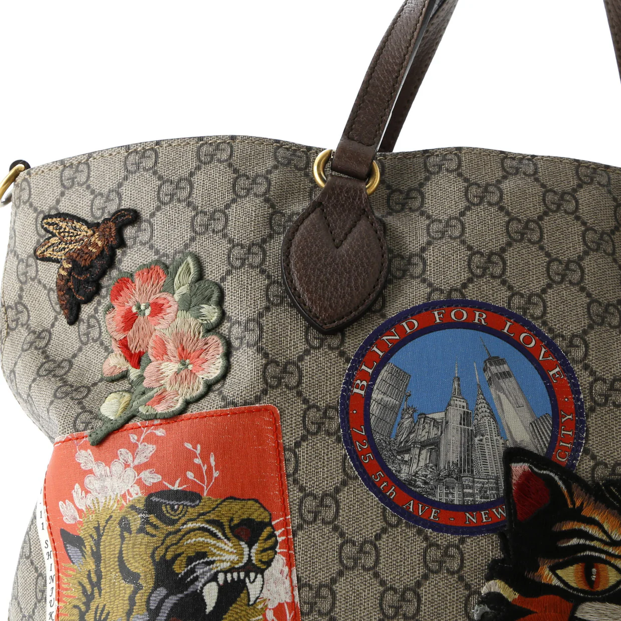 Courrier Convertible Soft Open Tote GG Coated Canvas with Applique Large - Deep Luxury