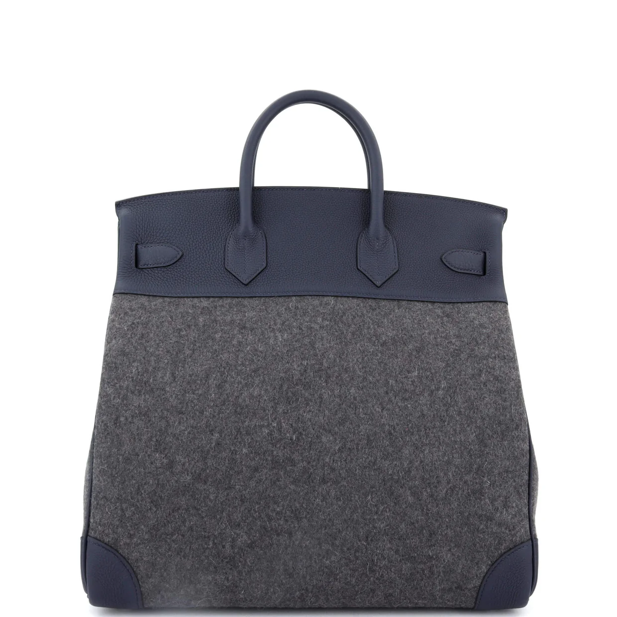 HAC Birkin Bag Todoo Wool and Bleu Nuit Togo with Palladium Hardware 40 - Deep Luxury