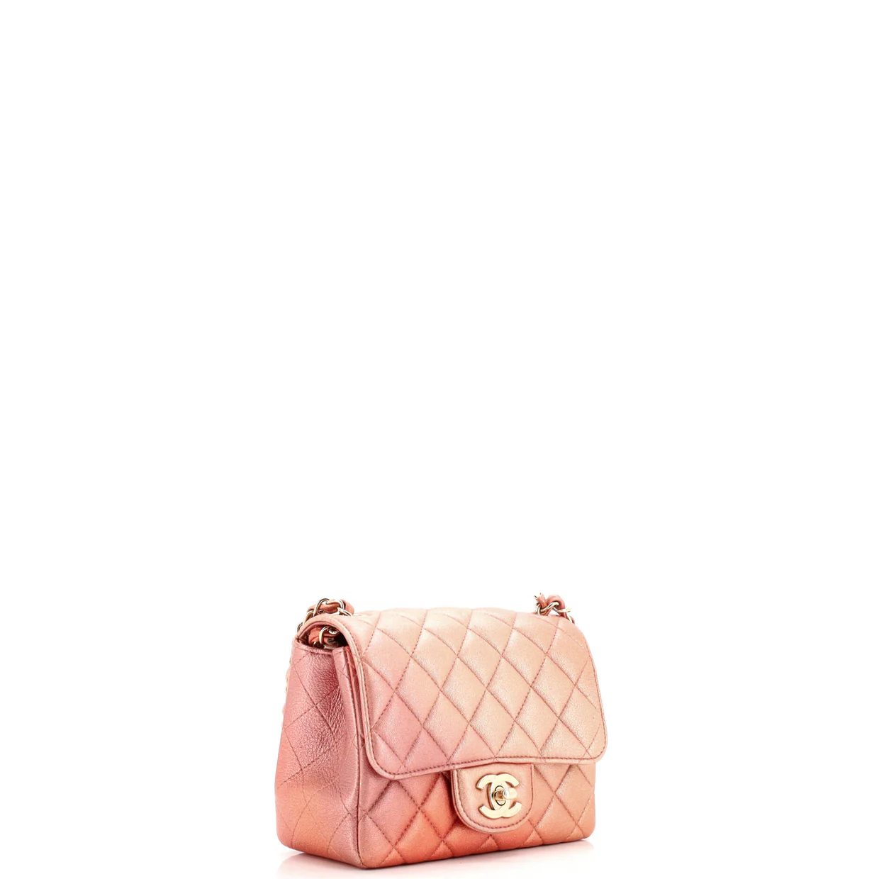 Square Classic Single Flap Bag Quilted Ombre Metallic Lambskin Mini - Deep Luxury
