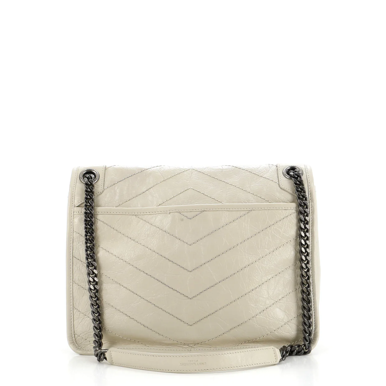 Niki Chain Flap Bag Matelasse Chevron Leather Medium - Deep Luxury