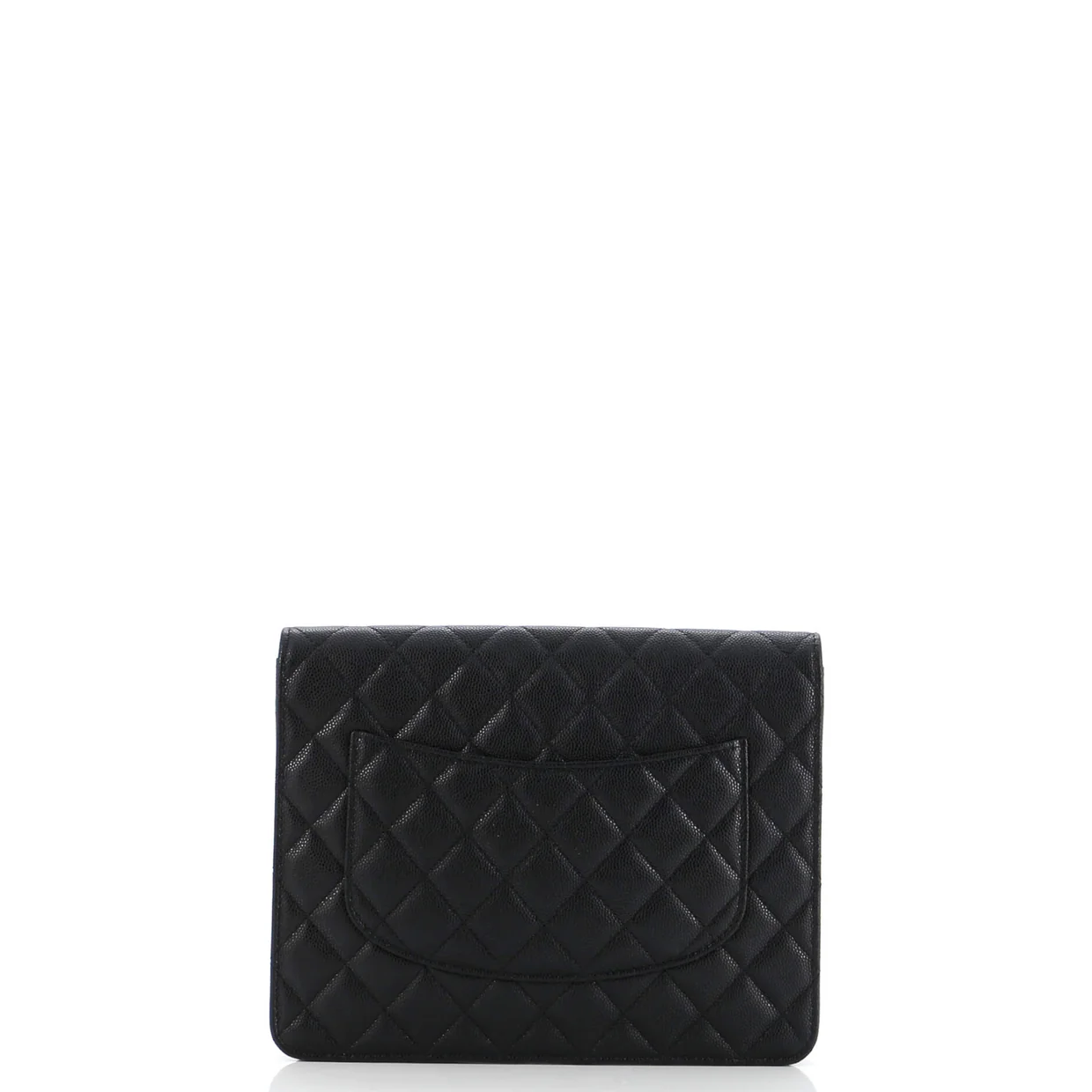 Square Classic Flap Clutch Quilted Caviar - Deep Luxury