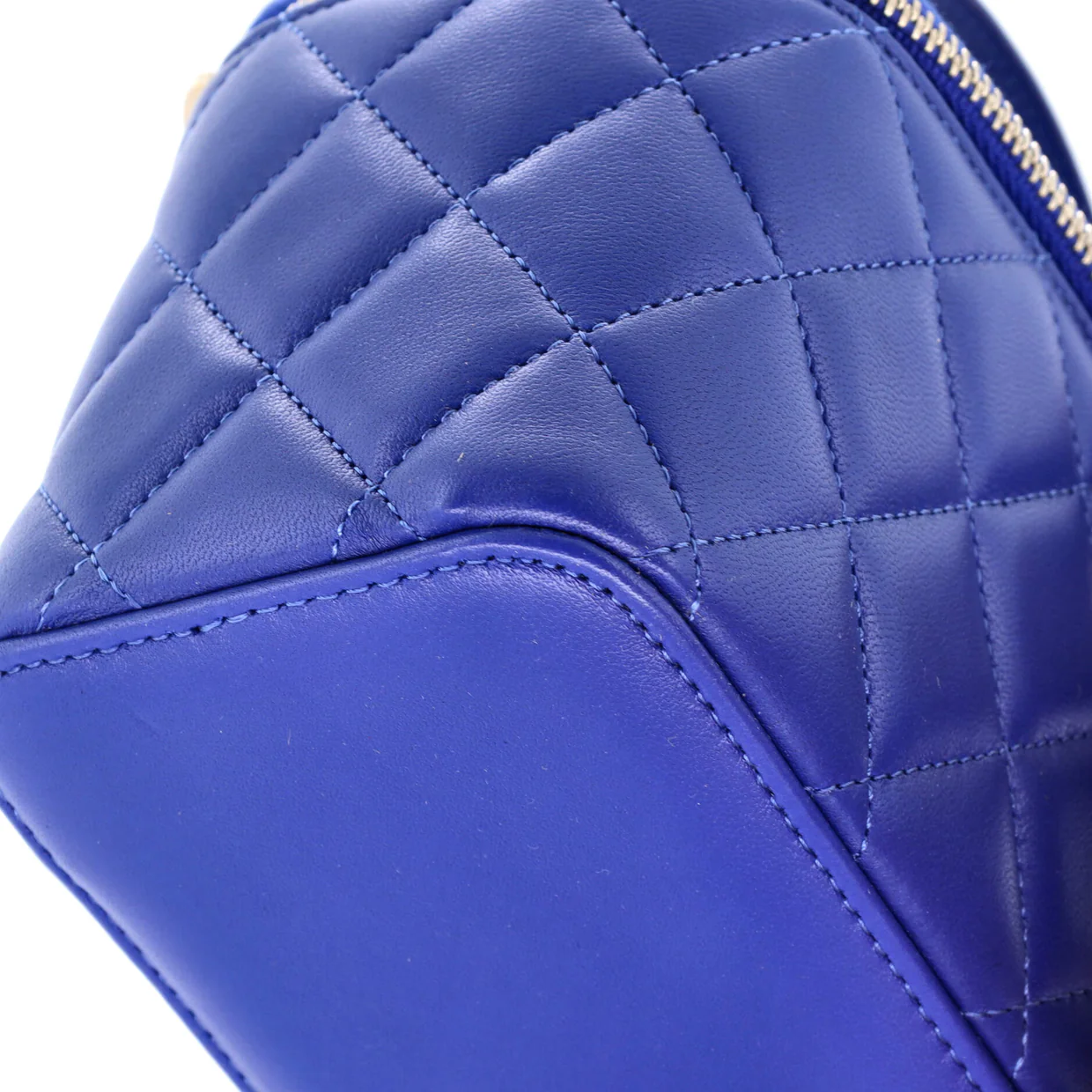 Classic Top Handle Vanity Case with Chain Quilted Lambskin Small - Deep Luxury