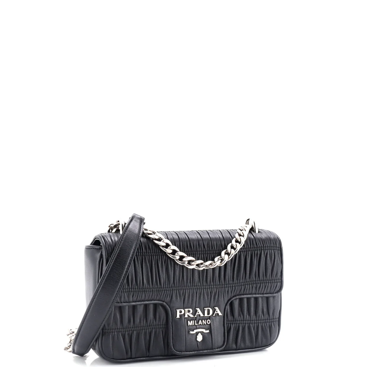 Chain Flap Shoulder Bag Nappa Gaufre Small - Deep Luxury