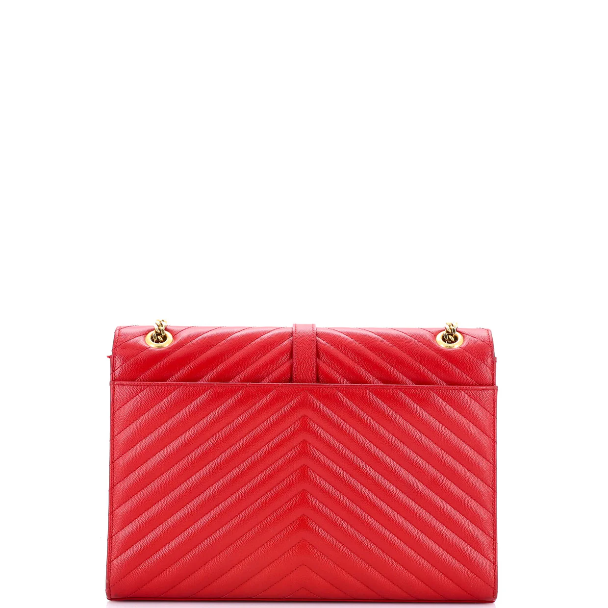 Classic Monogram Envelope Satchel Matelasse Chevron Leather Large - Deep Luxury