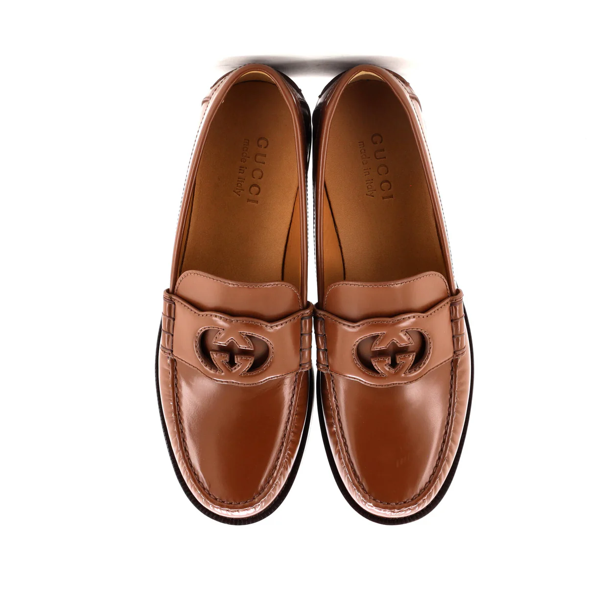 Men's Interlocking G Cutout Loafers Leather - Deep Luxury