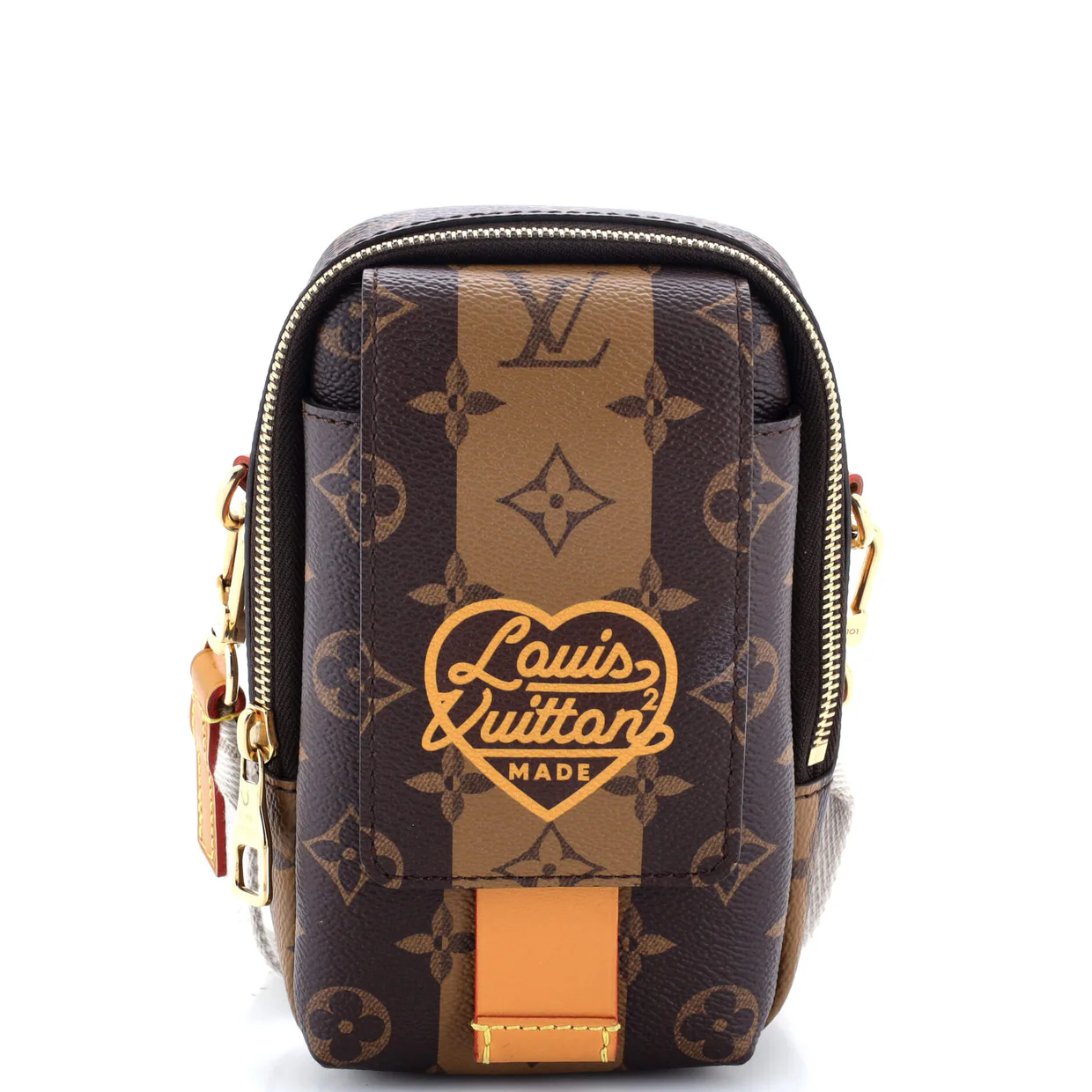 Nigo Flap Double Phone Pouch Limited Edition Stripes Monogram Canvas - Deep Luxury