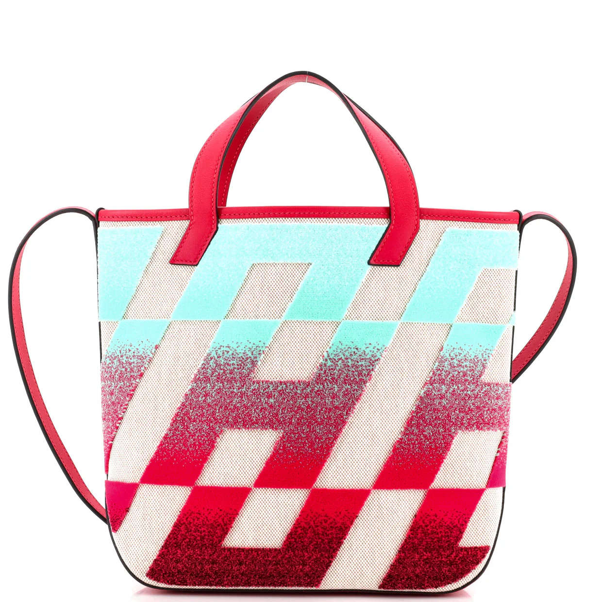 Cabas H en Biais Tote Tufted Motif Canvas with Leather 27 - Deep Luxury