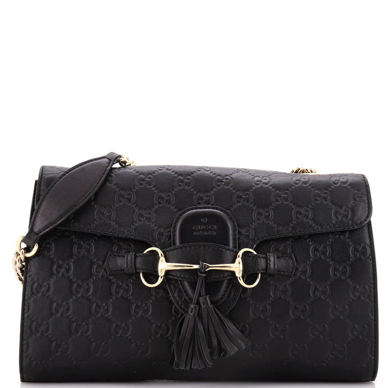Emily Chain Flap Bag Guccissima Leather Medium - Deep Luxury