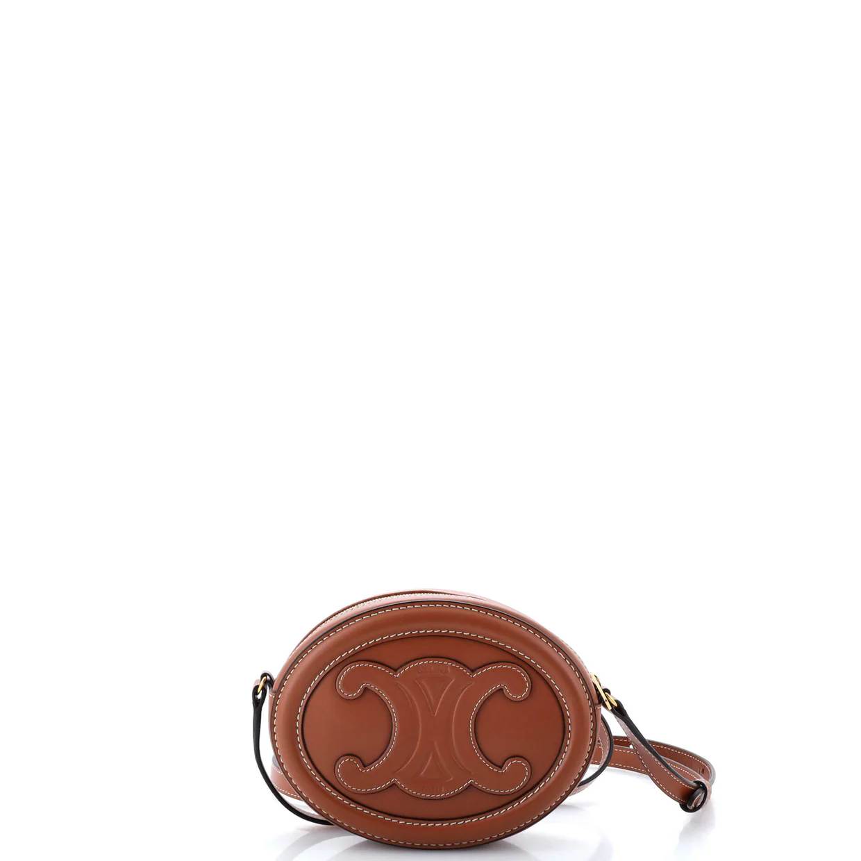 Triomphe Oval Crossbody Bag Leather - Deep Luxury