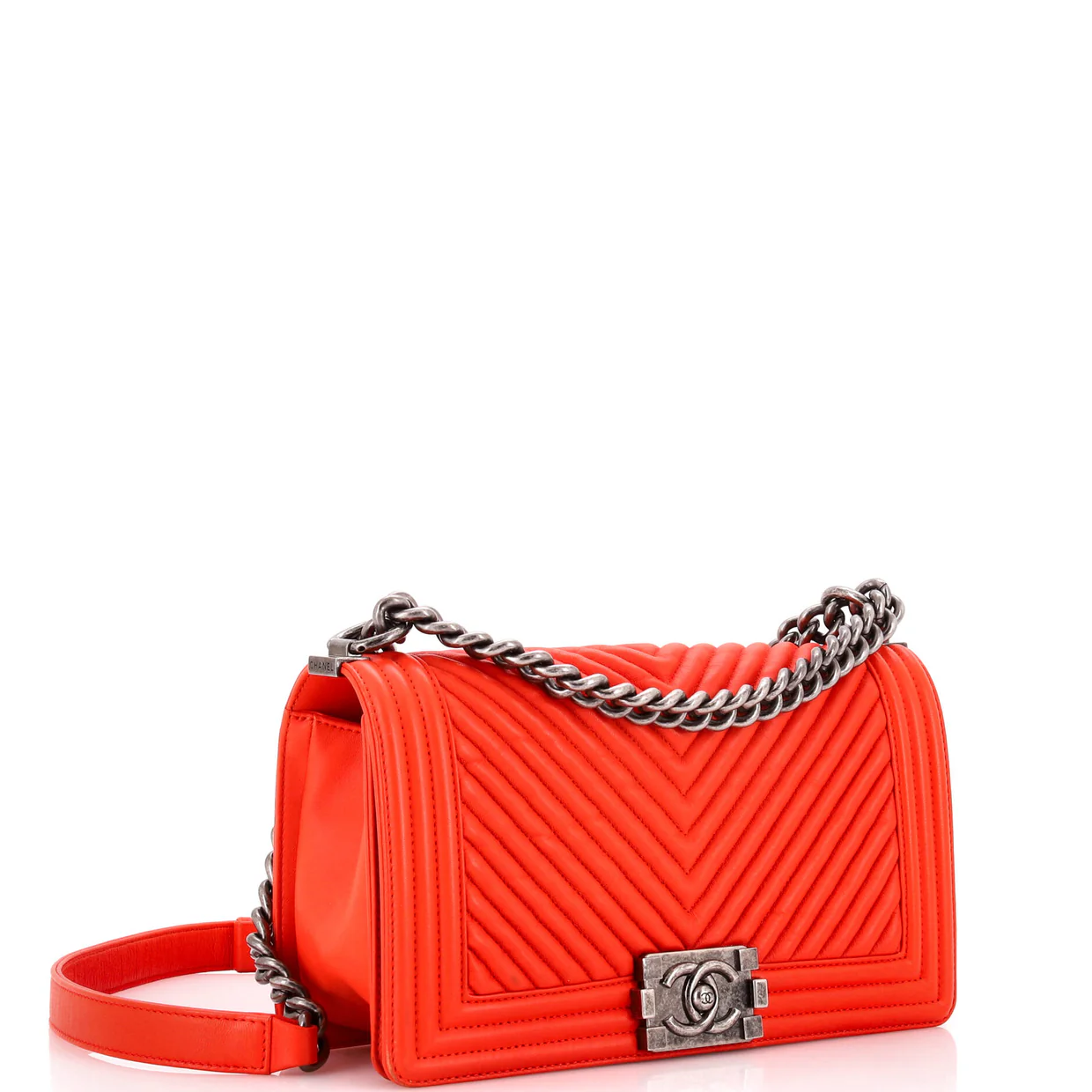 Boy Flap Bag Chevron Wrinkled Lambskin Old Medium - Deep Luxury